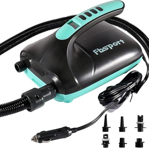 Electric Paddle Board Pump, 20PSI SUP Air Pump with Inflation & Deflation Functions & 12V DC Car Connector, Portable Quick Inflator for Inflatable Paddleboard, Kayaks, Boats and Air Mattresses - color: Green