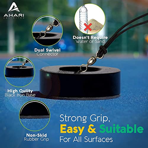 Premium Tennis Trainer Set, Pro Rebounder with Metal Base in a Carrying Cylinder, 3 Replacement Rebound Balls, & Wristband, Portable Tennis Practice Equipment for Solo Training