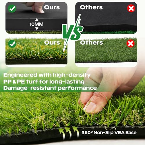 RIKADE Golf Mat - 5x4ft & 6x4ft 26mm-31mm Golf Hitting Mat for Simulators, Backyard, Garage, Indoor & Outdoor Use, Features Dual-Turf Mats with Ball Tray for Chipping and Swing Training - style: 5 x 4 ft, 1.02 in