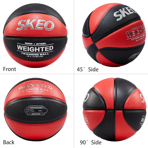 SKEO Weighted Basketball, 2.2/3/3.3LBS 28.5"/29.5" Trainer Heavy Basketballs Made of Composite, Indoor Outdoor Training Ball for Improving Handling Dribbling Rebounding - size: Size 6 Women & Youth -2.2LBS/1KG