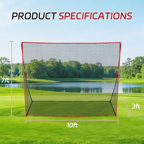 Golf Net 10x7ft Portable Golf Practice Net w/Carry Bag for Indoor Outdoor Backyard Driving Hitting Chipping Training Net