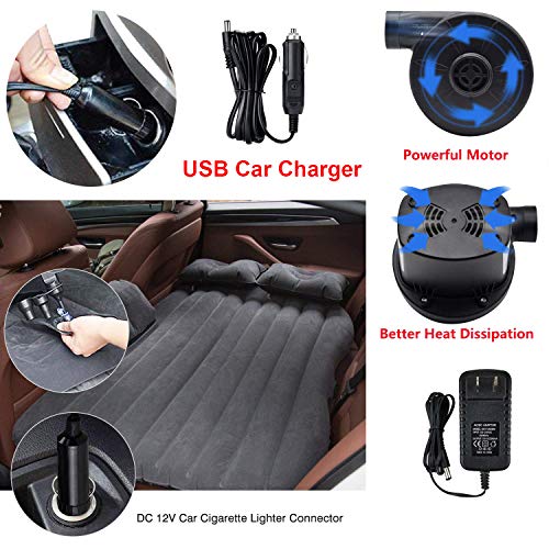 Air Pump Air Mattress Pump for Inflatables Blow up Pool Raft Bed Boat Toy, Quick-Fill, for Outdoor Camping, Inflatable Cushions, Electric Air Mattress Beds, Boats, Swimming - color: Black