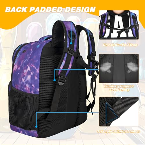 Goloni 2 Ball Bowling Backpack,Bowling Ball Bag with Shoe Compartment & Portective Foam Padded, Fits Shoes Up to US Size 16