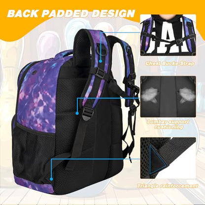 Goloni 2 Ball Bowling Backpack,Bowling Ball Bag with Shoe Compartment & Portective Foam Padded, Fits Shoes Up to US Size 16