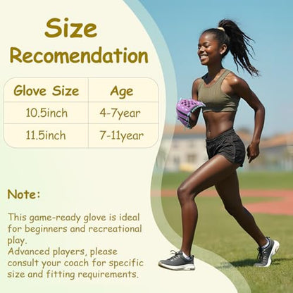 Urby Left Handed Baseball Glove, Left Handed T Ball Glove for Lefty, Left Hand Throw Only. T-Ball & Youth Baseball Gloves. - color: Black & Purple, size: 11.5in Age 7-11
