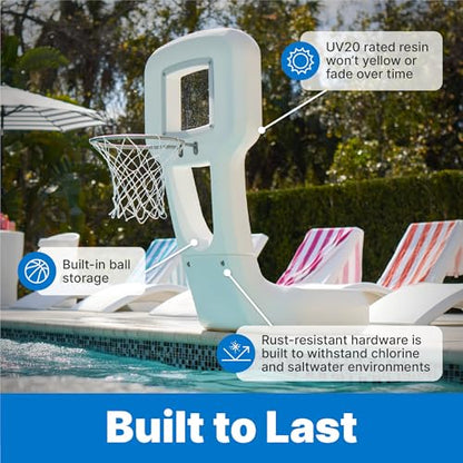 Step2 Vero Pool Basketball Hoop, Outdoor/Indoor Waterproof Patio Furniture, Made of Durable Plastic, 4.5 Feet, White