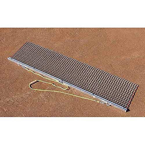 Trigon Sports Heavy Duty Drag Mat, Steel Mesh Field Surface Leveling Rigid Drag Mat with Drag Bar Attachment, Infield Drag Mat for Manual or Vehicle Assisted Pulling, Size 4'W x 18" L - size: 4 FT x 18 IN