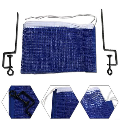 Table Tennis Net and Post Clamp Stand Kit, Easy Setup Pong Replacement Net for Practice and Fun, Blue