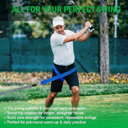 Golf Rope Swing Trainer, Golf Swing Trainer for Core Strength, Fix Early Extension & Improve Swing Consistency, Multifunctional Golf Training Aid, Portable Golf Accessories for Beginners & Amateurs