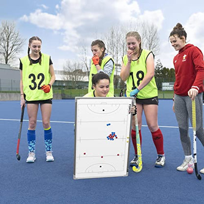 FORZA 35in x 24in Double-Sided Sports Coaching Whiteboard | 13 Sport Options - Dry Erase Board Equipped with Magnetic Markers, Pen & Eraser (Field Hockey, Without Carry Bag) - size: Without Carry Bag, style: Field Hockey