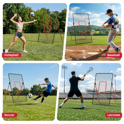 Adjustable Volleyball Rebounder Net, 7x4ft Large Bounce Back Training Net – Multi-Angle, Foldable & Sturdy, Easy Assembly, for Bumping, Spiking & Setting, Indoor & Outdoor Practice Equipment