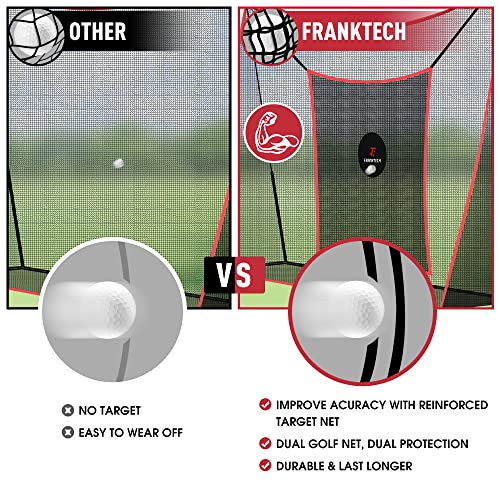 Golf Practice Net - Heavy Duty Driving Range Net with High Impact Chipping Target, Include Carry Bag and Golf Balls for Indoor Outdoor - style: 10' x 7' Net (Black)