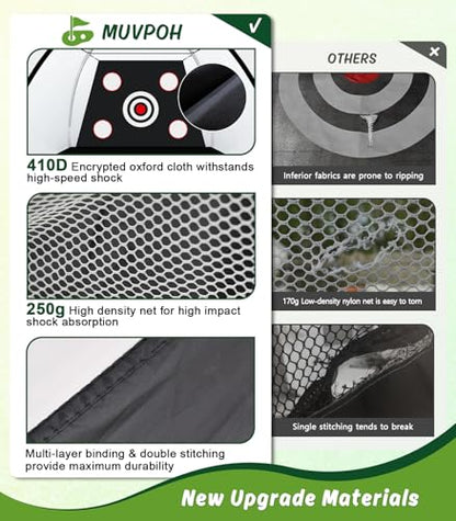 Golf Net: 10x7ft Golf Practice Net for Backyard Chipping Driving with Dual-Turf Golf Hitting Mat, All-in-1 Outdoor Indoor Golf Hitting Net with Multiple Targets, Golf Aid for Men/Golf Lovers