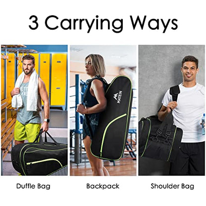 MATEIN Tennis Bag 6 Rackets, Extra Large Protective Convertible Racquet Bag with Shoes Compartment for Men Women, Racket Backpack with Cooler Pocket & Removeable Shoulder Strap for Sport Equipment