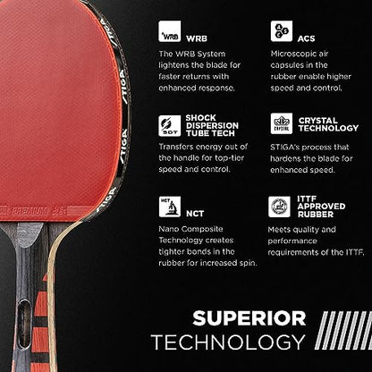 STIGA Ping Pong Paddles - 2mm Tournament-Approved Sponge - Flared Handle for Enhanced Control - Competitive Table Tennis Racket for Family Fun - Multiple Styles & Performance Levels Available - style: Evolution
