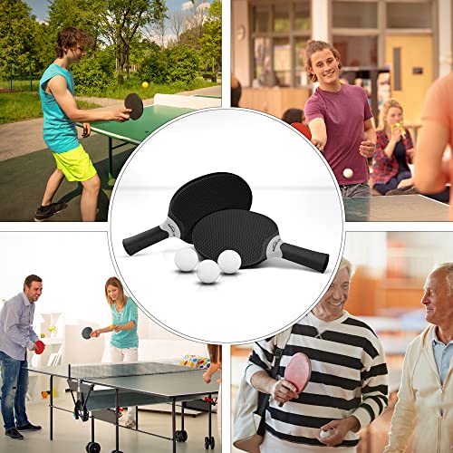 Senston Table Tennis Rackets Set, Professional Table Tennis Racket with 3 Balls, Composite Rubber Ping Pong Paddle Set - color: Black & Net