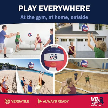 Soft Volleyball - Foam, Silent, No-Deflate, Durable Indoor Volleyball for Training, Games & Practice - Soft on Arms, Safe for House - color: Red, White, & Blue