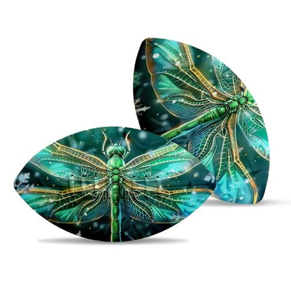 American Football, Official Size 11.9 x 7.3 Inch, Premium Composite Leather High-Grip Ball with Pro-Style Lacing, Unique Prints for Training, Games & Gifts - color: Green Art Butterfly