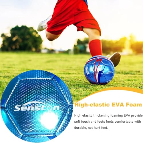 Senston Soccer Ball Size 3 & Size 4 & Size 5 for Kids and Adult Official Match Training Soccer Ball with Pump - color: blue, size: size 4