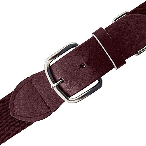 Champion Sports Baseball & Softball Belt – Stretch Fit Uniform Belt for Youth & Adult Players, Multiple Colors - color: Maroon, size: Youth (18-32 Inches)