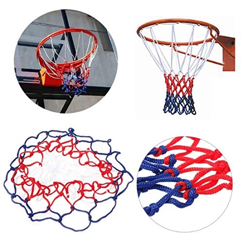 GARASANI 2 Pack Basketball Net Replacement 18 inches Red White and Blue Basketball Net 3mm Thread, 12 Loops