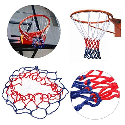 GARASANI 2 Pack Basketball Net Replacement 18 inches Red White and Blue Basketball Net 3mm Thread, 12 Loops