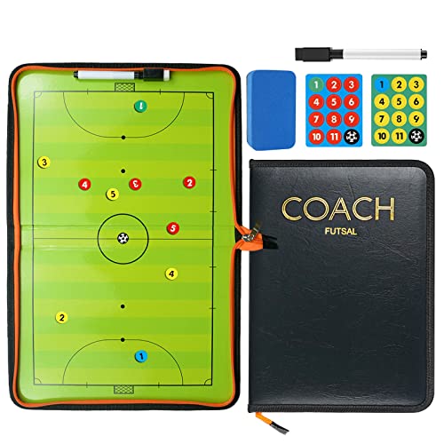 FantasyDay Soccer Coaching Tactical Board, Portable Magnetic Football Coach Blackboard Futsal Tactics Strategy Board - Sport Gift Training Assistant Equipment KIt with Player Markers, Pen and Eraser - color: 38 X 20 Cm