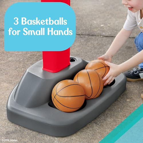 Fisher-Price™ Grow-to-Pro Basketball Hoop for Toddlers & Kids - Adjustable Height Indoor/Outdoor Play Set with Ball, 18 Months - 5 Year