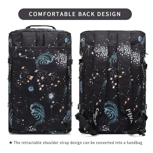 Floral gym duffel bag backpack, fashion wrestling bag,with shoe compartment, 4 kinds of back method waterproof travel sports walking laptop Lightweight（A-Starry Sky） - color: A-Starry Sky