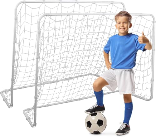 ZENY Portable Soccer Goal for Backyard,12x6 / 10x6.5 / 8x5 / 6x4 ft Kids Adults Soccer Net and Frame for Home Backyard Practice Training Goals, Soccer Training Equipment - style: 6 x 4FT - Metal - 2Pack