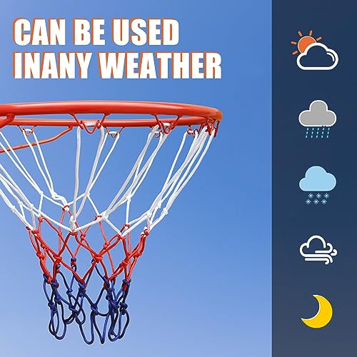 Basketball Rim Goal 18 ", Replacement Basketball Rim Goal Hoop Net for Indoor Outdoor - color: red