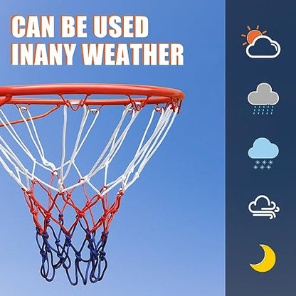 Basketball Rim Goal 18 ", Replacement Basketball Rim Goal Hoop Net for Indoor Outdoor - color: red