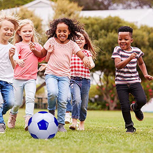 Soccer Ball Size 2,3,4,5 White Blue Outdoor and Indoor School Sports Activity Anti-Explosion Classic Design Suitable for Kids Toddler Boy Gift Training Practice - style: Size 5