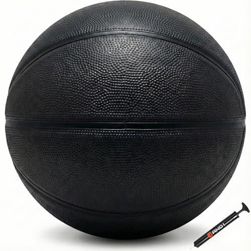 AND1 Xcelerate Rubber Basketball: Official Regulation Streetball, Made for Indoor/Outdoor Games - color: Black Classic, style: Basketball w/ Pump