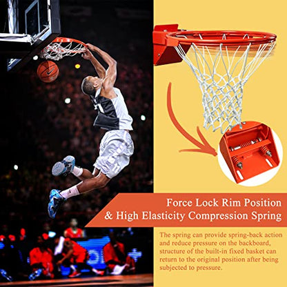 Breakaway Basketball Rim, Heavy Duty Flex Rim Replacement 5/8-In, Standard Goal Reinforced Mounting Bracket Fit Most Size Backboards Indoor and Outdoor - style: 3-springs basketballrim