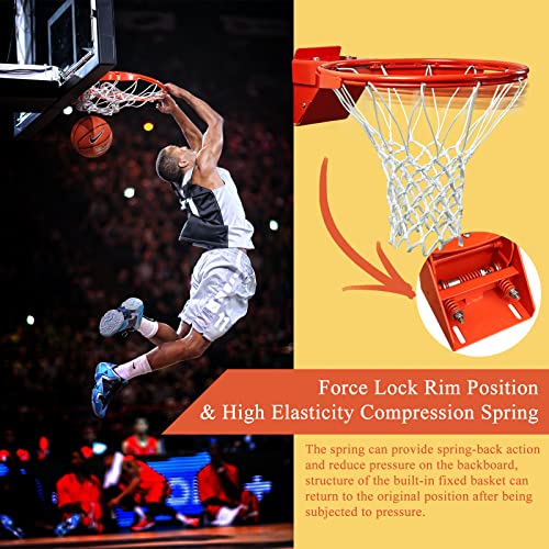 Breakaway Basketball Rim, Heavy Duty Flex Rim Replacement 5/8-In, Standard Goal Reinforced Mounting Bracket Fit Most Size Backboards Indoor and Outdoor - style: 3-springs basketballrim