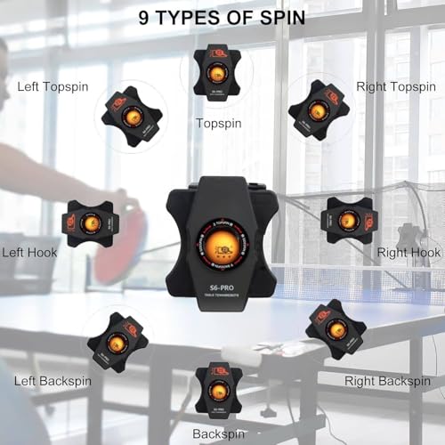 Table Tennis Robot Ping-Pong Ball Machine - Multi-Rotation Table Tennis Launcher with Ball Recycle Catch Net,50w Automatic Ping Pong Robot Trainer