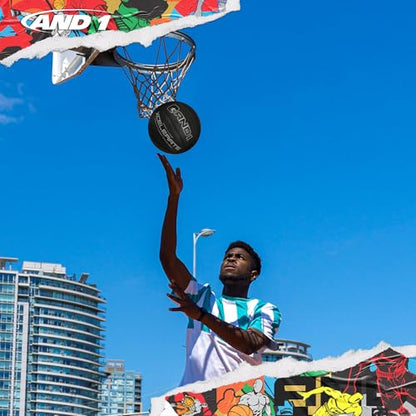 AND1 Xcelerate Rubber Basketball: Official Regulation Streetball, Made for Indoor/Outdoor Games - color: Black Classic, style: Basketball