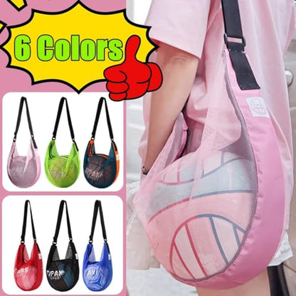 Basketball Carrying Bag with Multiple Compartment Adjustable Shoulder Strap Nylon Crossbody Bag for Training - color: Black