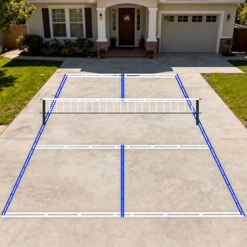 Reusable Pickleball Court Marking Kit, 44x20 Feet Durable Plastic Full-Court Pickleball Court Stencil Kit for Concrete, Instead of Paperboard, Easy Layout with All Accessories Included - style: PICKLEBALL