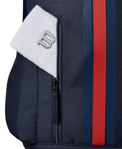 WILSON 2025 Team Tennis Racket Bags - color: Navy/Red, size: Holds up to 2 Rackets