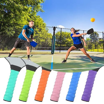 6Pcs Pickleball Paddle Grip Tape, Pickleball Anti-Slip Perforated Super Absorbent Pickleball Overgrip Handle Replacement Wrap for Pickleball Paddle