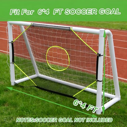 Soccer Goal Target Net with 7 Bright Scoring Target Zones,Soccer Shooting Training Aid, Soccer Training Equipment Accessory (Target net only,Soccer Goal Not Included) - size: 6*4