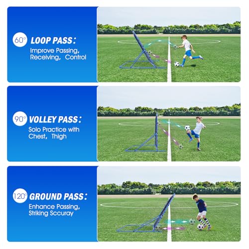 Soccer Baseball Rebounder Net, Soccer Goal Net, Volleyball Softball Rebound Pitchback Net Quick-Switch Angle Training for Control, Passing Practice, Bounce Back Rebounder Goals Gifts Trainer Equipment - size: 6FTx4FT