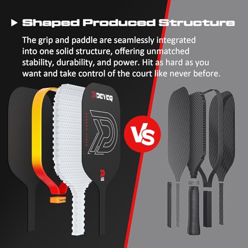 DGYGQ Pickleball Paddles - Professional Carbon Fiber Paddle with Honeycomb Core Pickleball Rackets - Lightweight Precision & Enhanced Shock Absorption for High Spin (Yellow-Orange Ombre)