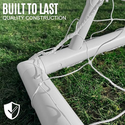 QUICKPLAY Q-Fold Soccer Goal | 30-Second Folding Design for Easy Setup | Portable & Weatherproof uPVC Soccer Goal for Backyard | Durable Post for Adults & Kids - style: 10 x 6'