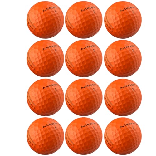 Maxfli StraightFli Golf Balls – Matte Orange (1 Pack of 12 Balls) | Low Spin Distance for Straighter Shots | Soft Feel, Durable Ionomer Cover | Ideal for Beginners & Recreational Golfers