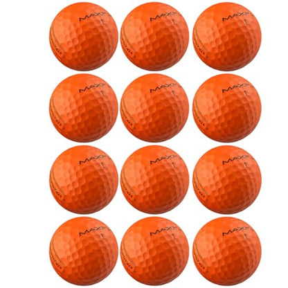 Maxfli StraightFli Golf Balls – Matte Orange (1 Pack of 12 Balls) | Low Spin Distance for Straighter Shots | Soft Feel, Durable Ionomer Cover | Ideal for Beginners & Recreational Golfers