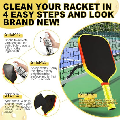4.06 Oz Pickleball Paddle Cleaner, 5 * 7 * 1 Cm Pickleball Paddle Eraser, Includes a Towel to Remove Dirt and Sweat, Restoring the Shine to Your Racket's Surface. Suitable for All Rackets
