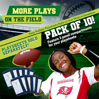 Football Play Wristbands - Youth Quarterback Gear - Wristband Playbook for Football and Softball Signs - color: Navy